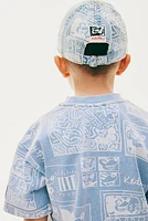 Printed Denim Cap