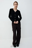 Short Fine-Knit Cardigan