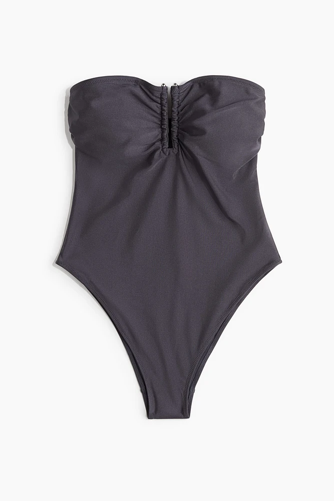 Padded-Cup Bandeau Swimsuit
