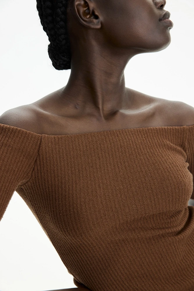 Rib-Knit Off-the-Shoulder Top