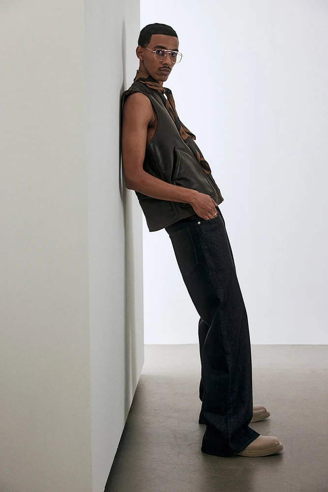 Jean large à taille haute