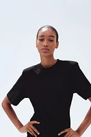 T-Shirt Dress with Shoulder Pads