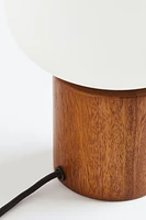 Wood and Glass Table Lamp