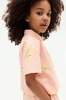 Linen-Blend Blouse