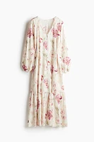 Tie-belt Crêpe Dress