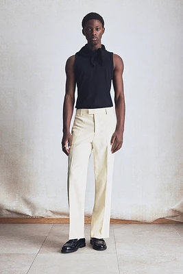 Relaxed-Fit Tailored Linen-Blend Pants