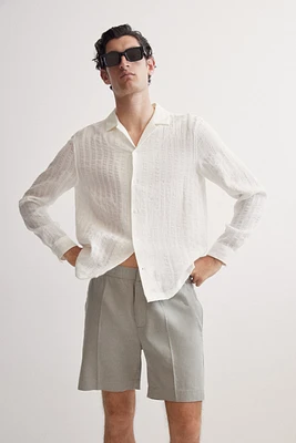 Regular-Fit Linen-Blend Shorts