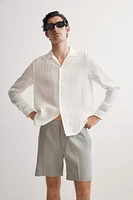 Regular-Fit Linen-Blend Shorts