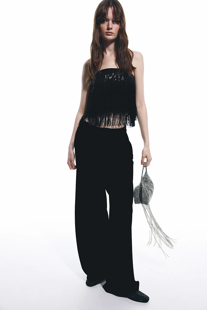 Bandeau Top with Sequined Fringe