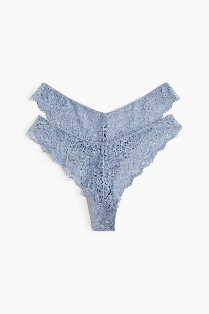 Lot de 2 culottes Brazilian en dentelle