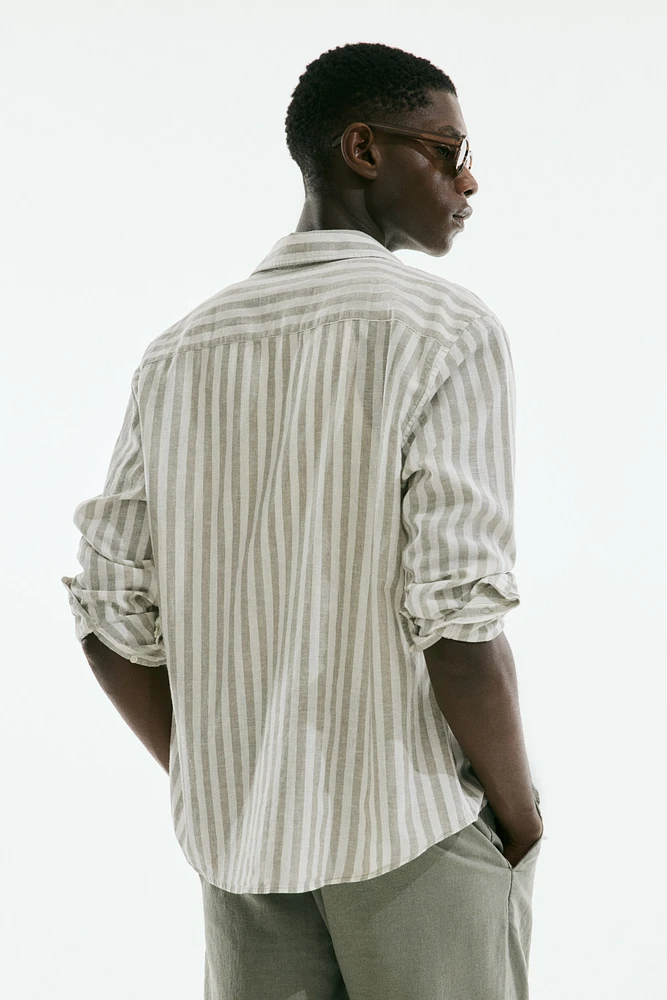 Regular-Fit Linen-Blend Shirt