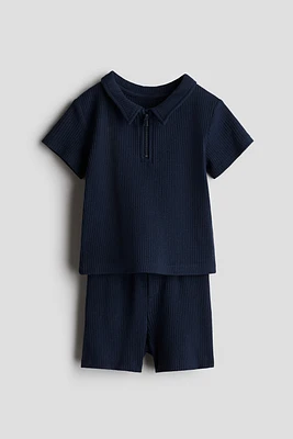 2-Piece Waffled Jersey Set