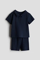 2-Piece Waffled Jersey Set