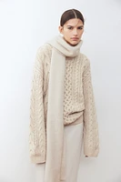 Wool-Blend Cable-Knit Sweater