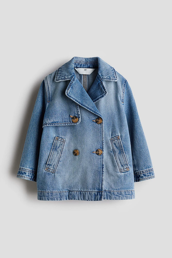 Short Denim Trench Coat