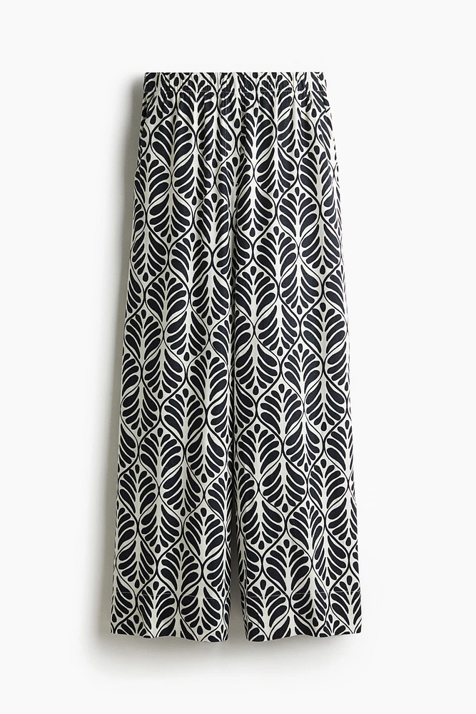Pantalon large en lin mélangé