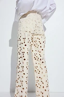 Eyelet-Embroidered Jeans