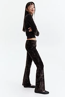 Flared Crushed-Velour Leggings