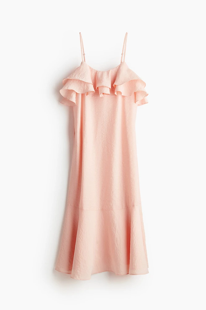 Slip Dress with Flounces at Top