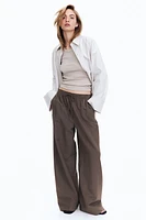 Pantalon large en lin mélangé