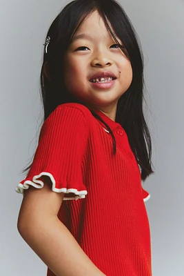 Rib-Knit Top with Collar