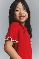 Rib-Knit Top with Collar