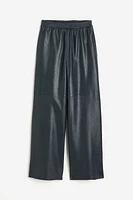 Wide-leg Leather Pants