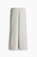 Wide-Leg Twill Pants