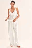 Linen-Blend Drawstring Pants