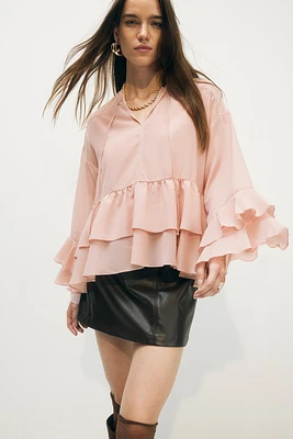 Flounced Chiffon Blouse