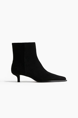 Pointed Suede Ankle Boots