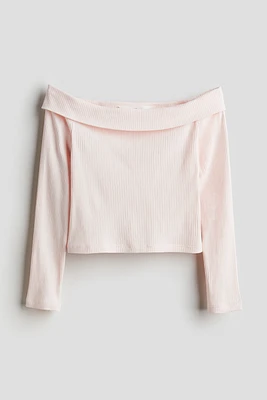 Ribbed Off-the-shoulder Top