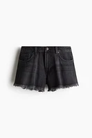 Frayed-Edge Denim Shorts