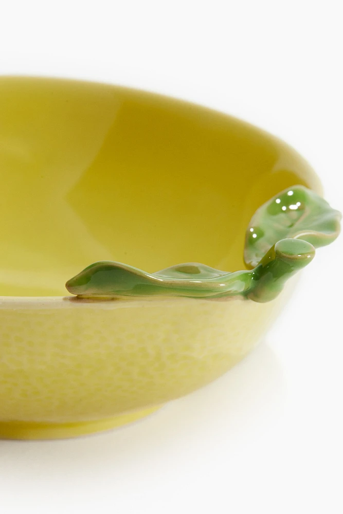 Lemon-shaped Stoneware Serving Bowl