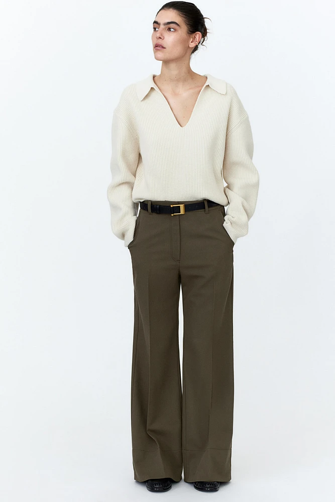 Flared Twill Pants