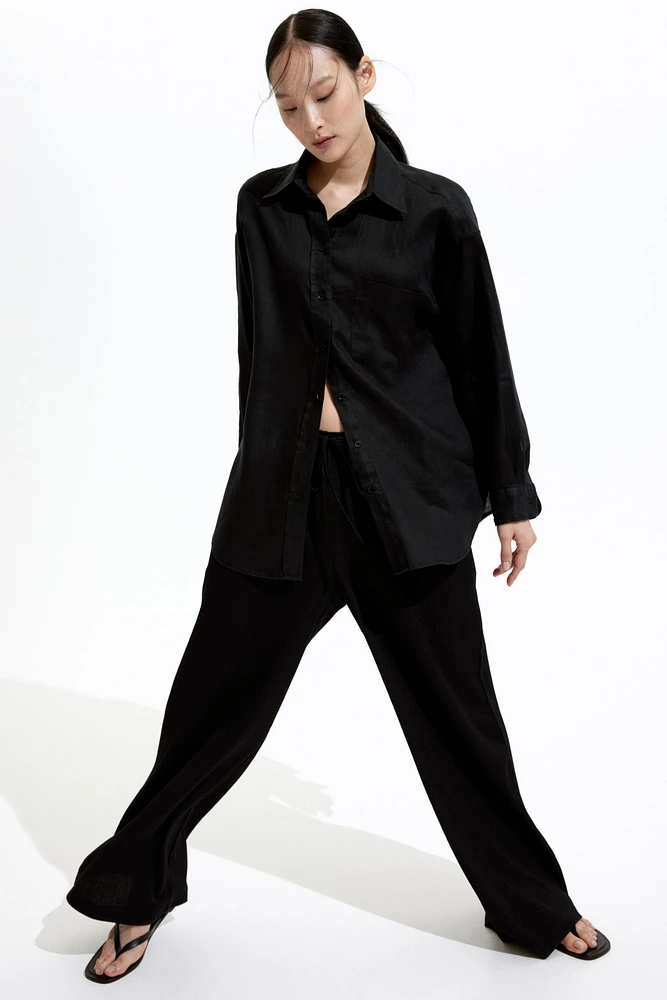 Pantalon large avec taille élastique
