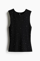 Rhinestone-Embellished Sleeveless Top