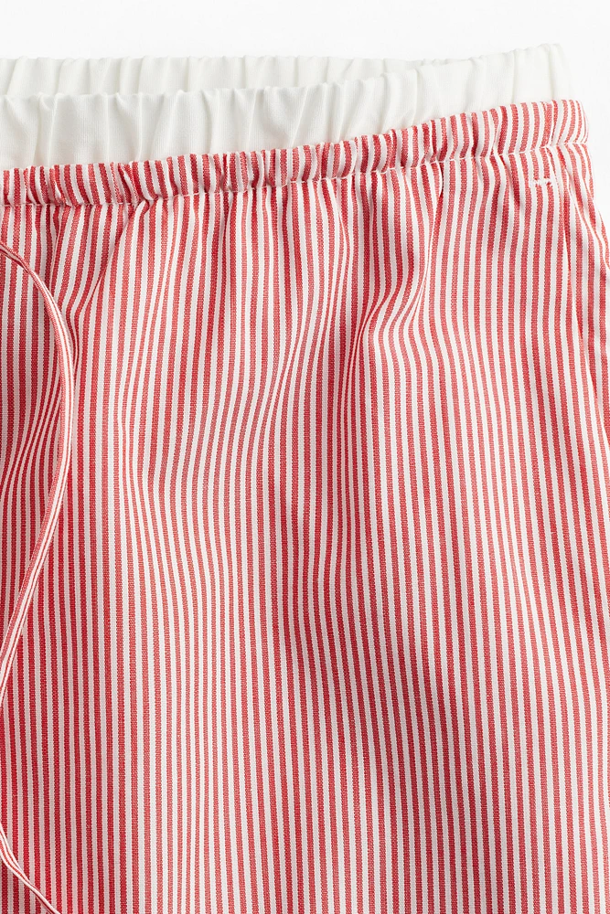 Double-Waistband Poplin Drawstring Pants