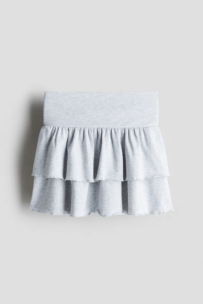 Foldover-Waist Tiered Skirt