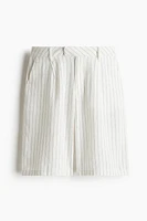 Knee-Length Linen-Blend Shorts