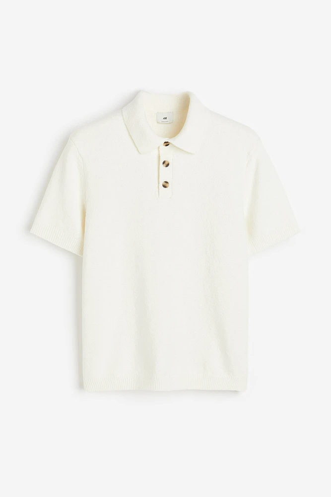 Regular Fit Bouclé Polo Shirt