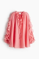 Long-Sleeved Ruffled Dress