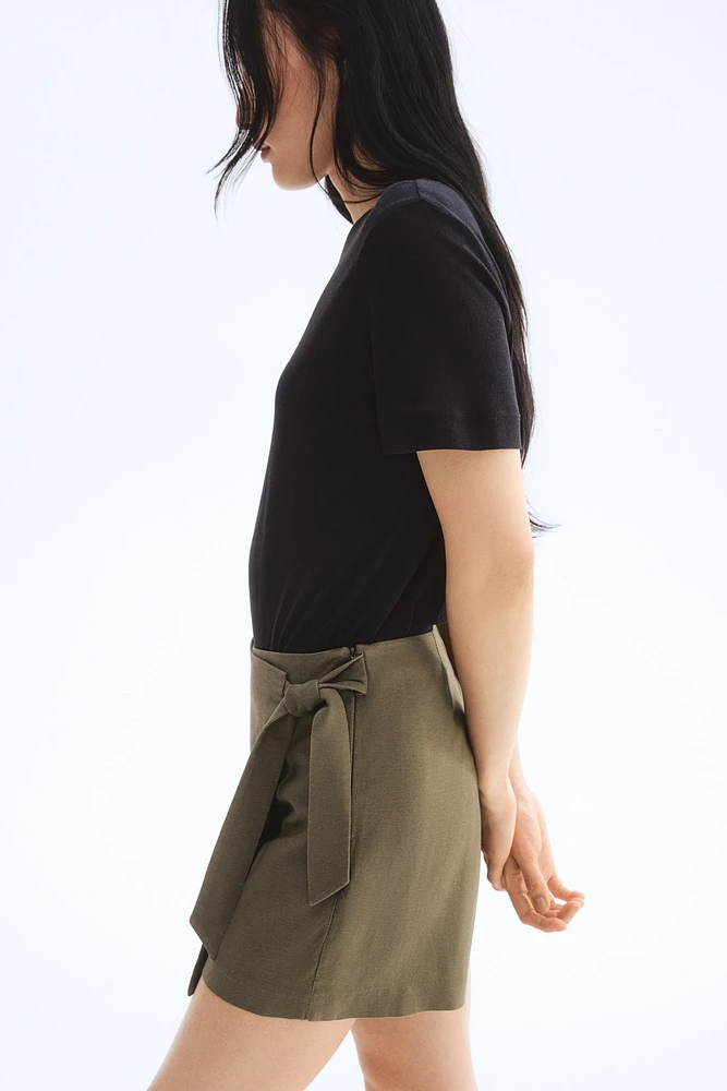 Linen-Blend Skort