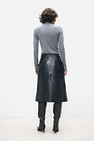 A-Line Leather Skirt