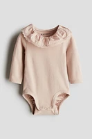 Bodysuit with Ruffled Collar