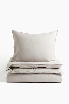 Linen-blend Twin Duvet Cover Set