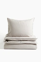 Linen-blend Twin Duvet Cover Set
