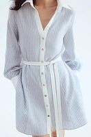 Tie-Belt Shirt Dress