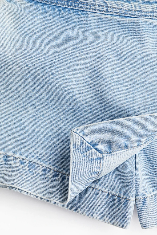 Jupe-short croisée en denim