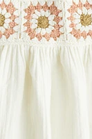 Cotton Crochet-Look Dress